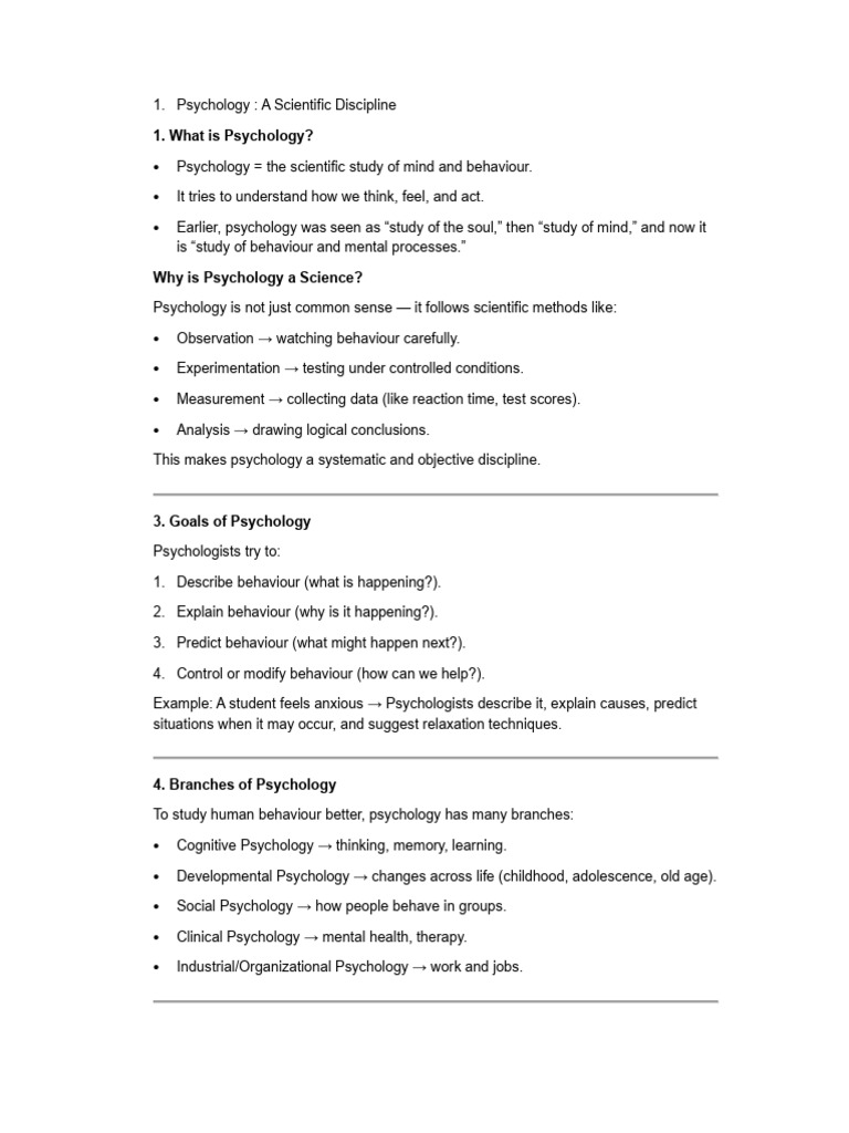 PSY CHAPTER1 | PDF | Psychology | Cognitive Psychology