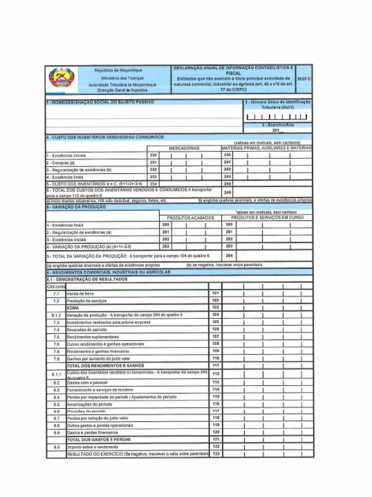 M20 C - Declaracao Anual de Informacao Contabilistica e Fiscal | PDF