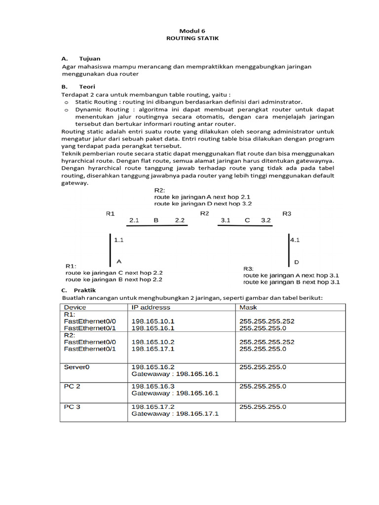 Panduan Routing Statik untuk Jaringan | PDF