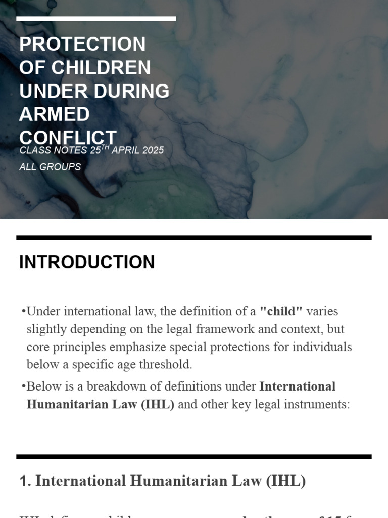 Child Protection in Armed Conflict Law | PDF | International ...