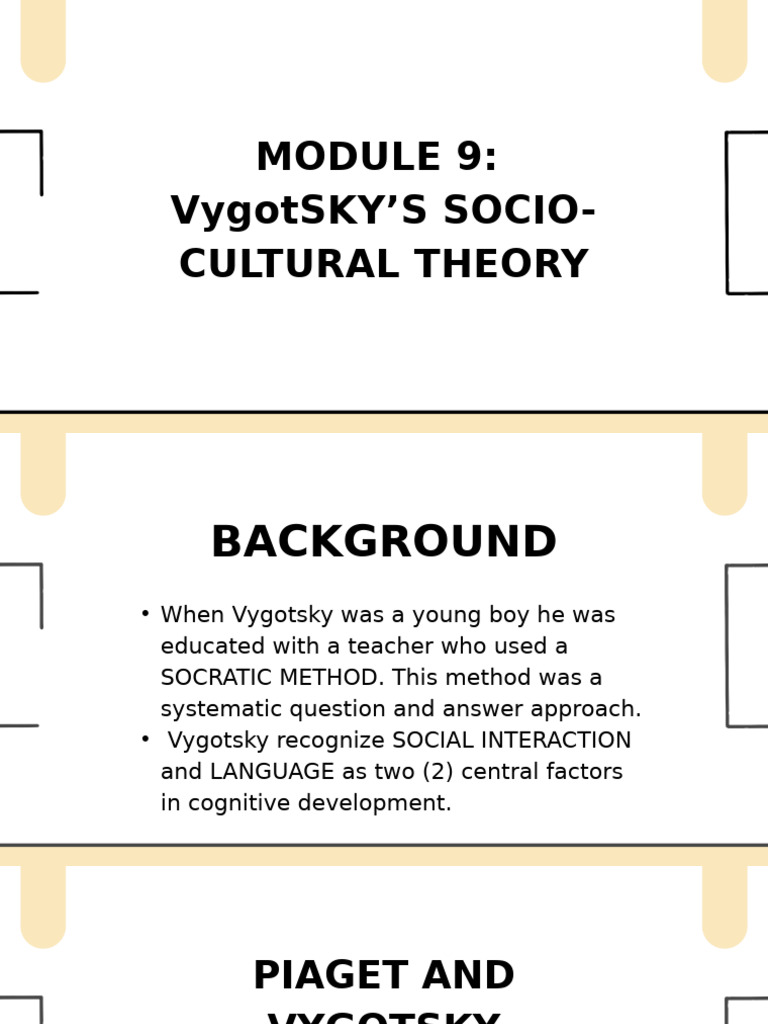 Vygotsky's Sociocultural Theory Overview | PDF | Cognitive Development ...