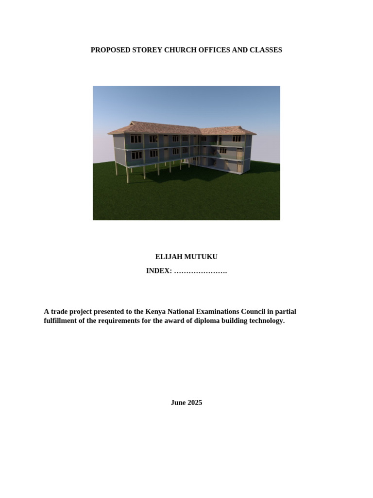 Proposed Church Offices Project Report | PDF | Surveying