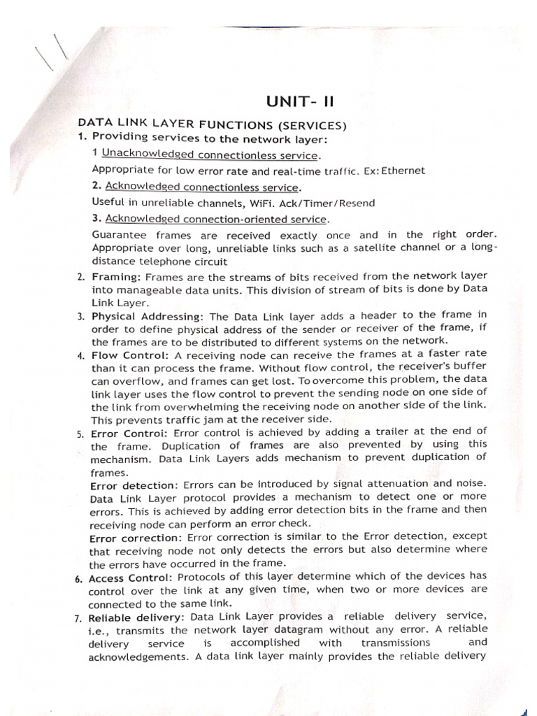Data Link Layer Functions Explained | PDF | Transmission Control ...