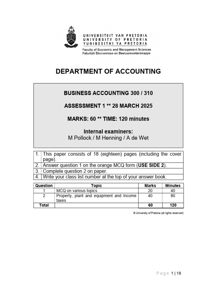 A1 Question Paper | PDF | Deferred Tax | Taxes