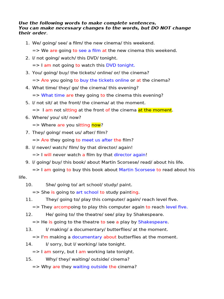 Sentence Rewrite AVCB2 Corrected | PDF