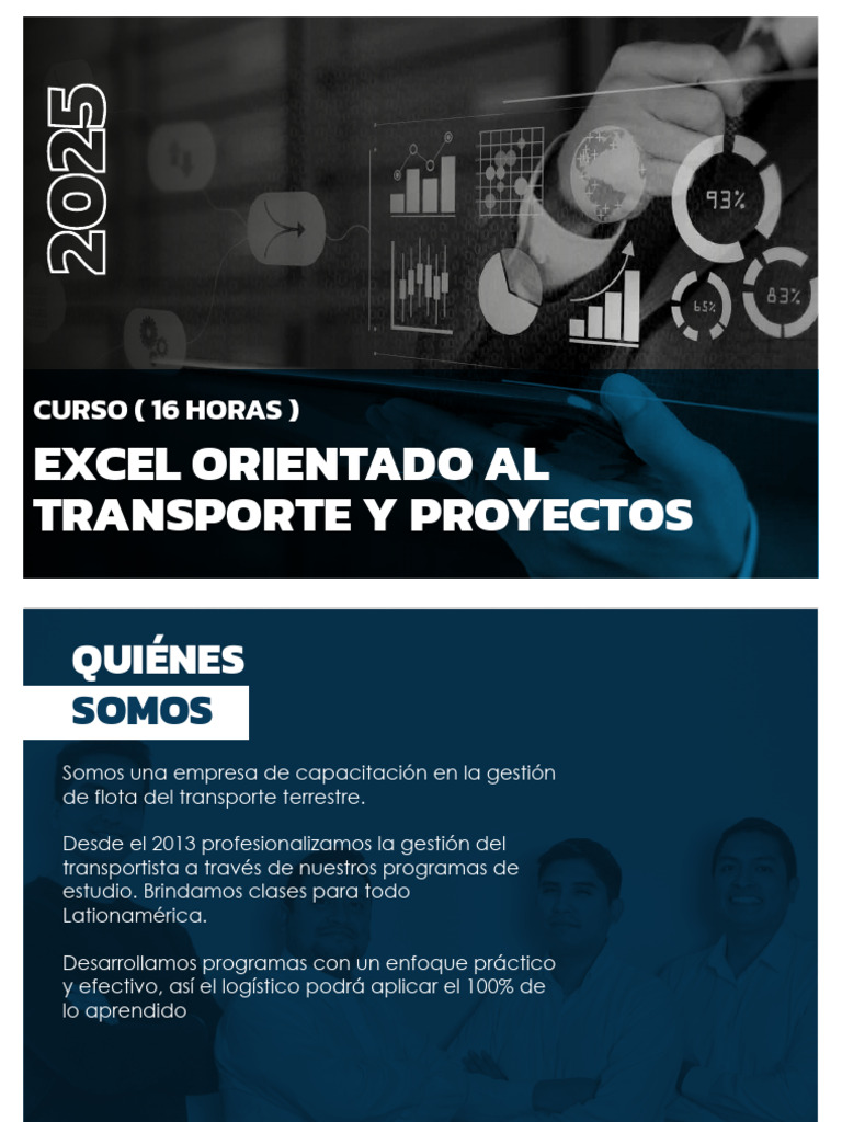 Curso de Excel para Transporte y Proyectos | PDF | Transporte | Business