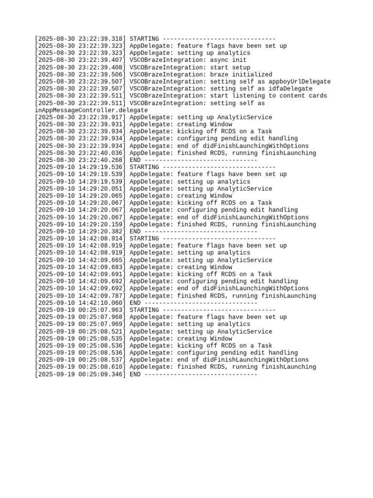 AppDelegate Analytics Setup Logs | PDF | System Software | Software