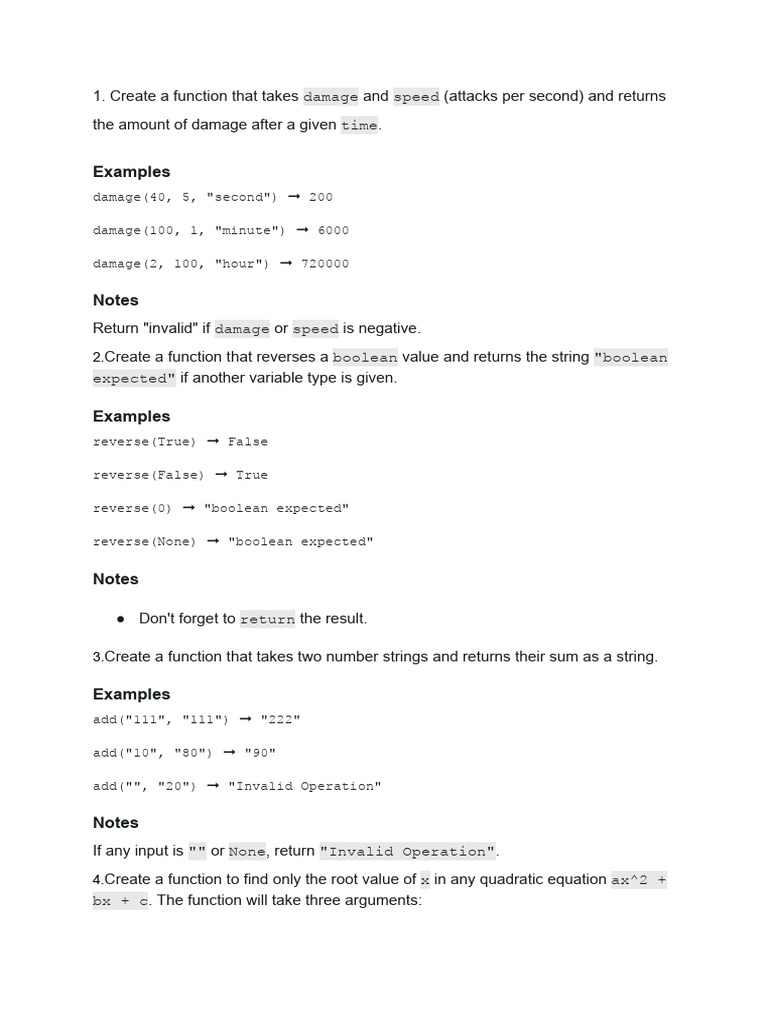 Python Functions for Various Tasks | PDF | Quadratic Equation ...