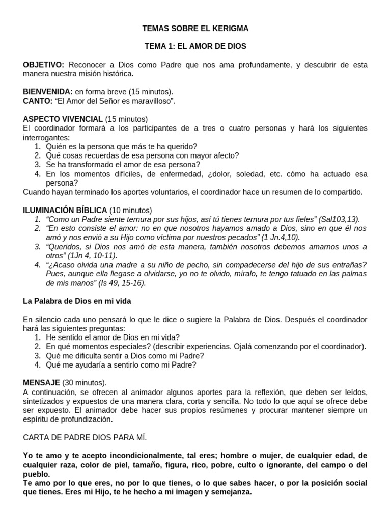 Temas Sobre El Kerigma | PDF | Amor | Salvación