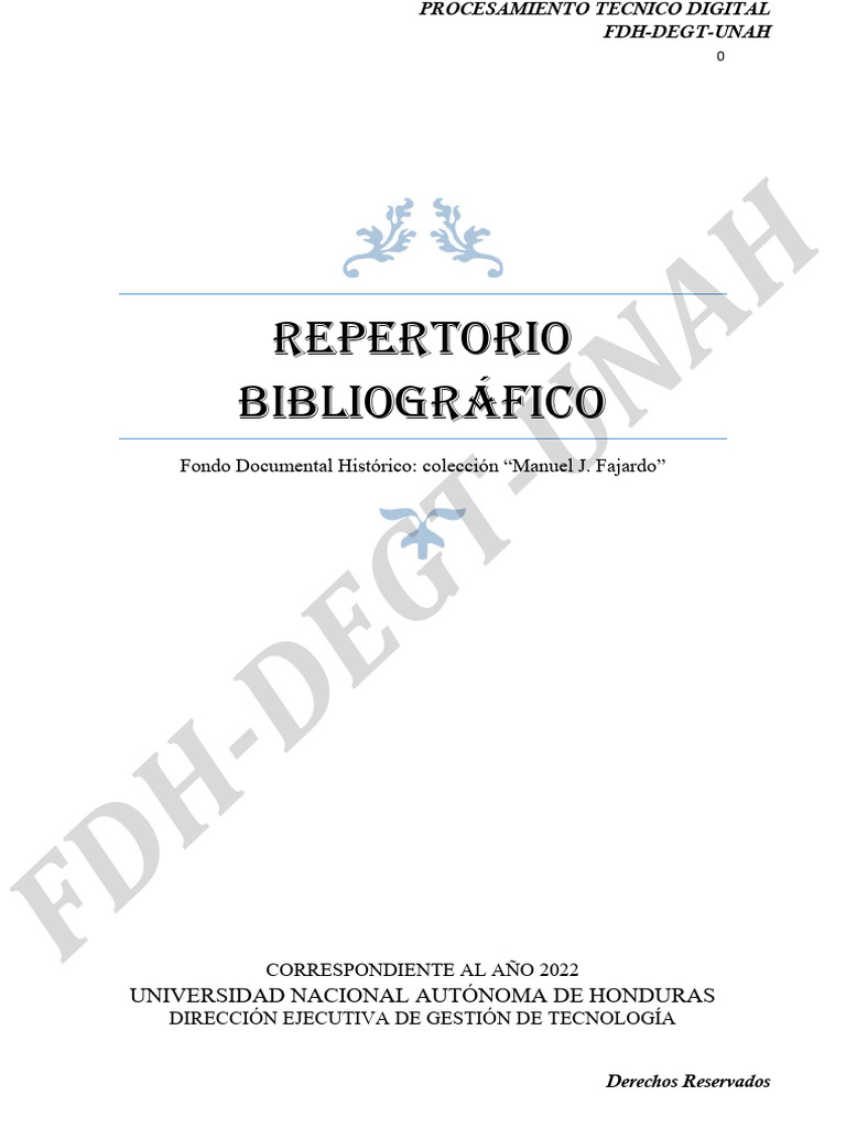 Repertorio Bibliografico FDH | PDF | Honduras