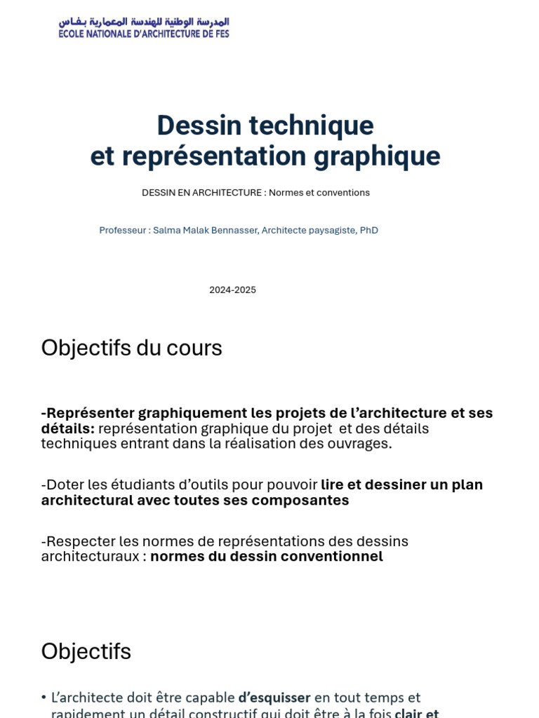 Dessin technique en architecture 2024-2025 | PDF | Dessin | Dessin ...
