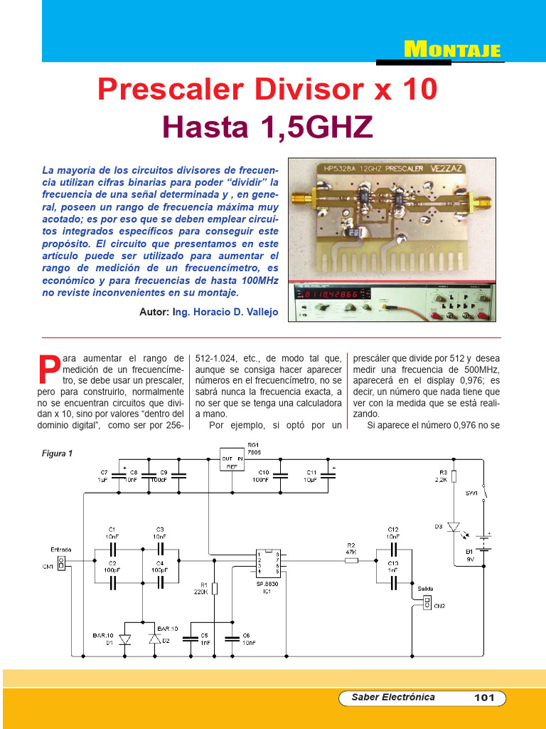 Prescaler Divisor x10 para Frecuencímetros | PDF | Placa de circuito ...