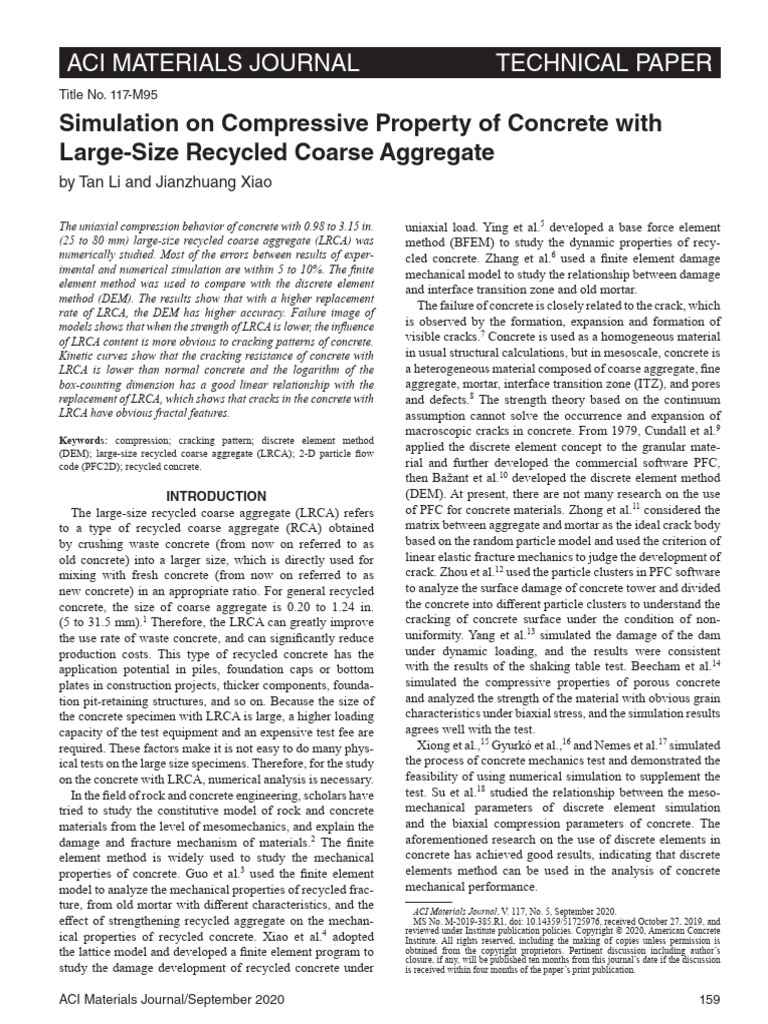 Simulation On Compressive Property of Concrete With Large-Size Recycled ...