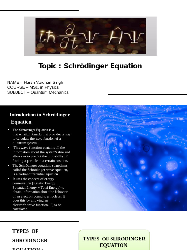 Understanding the Schrödinger Equation | PDF | Schrödinger Equation ...