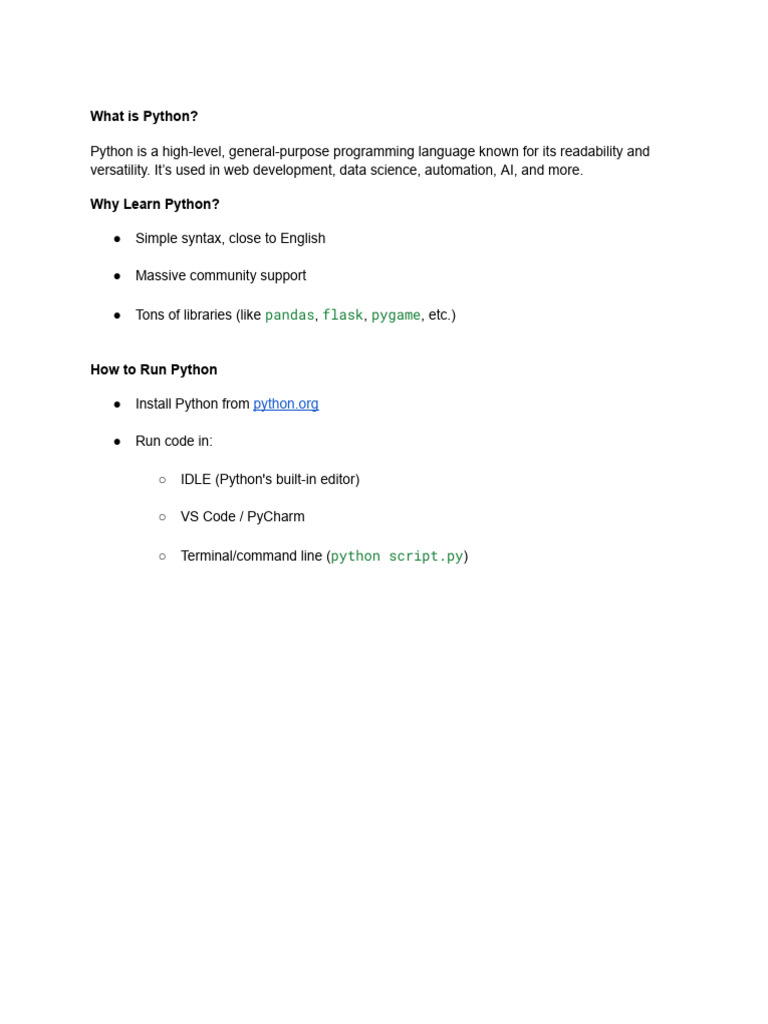 Introduction to Python Programming | PDF