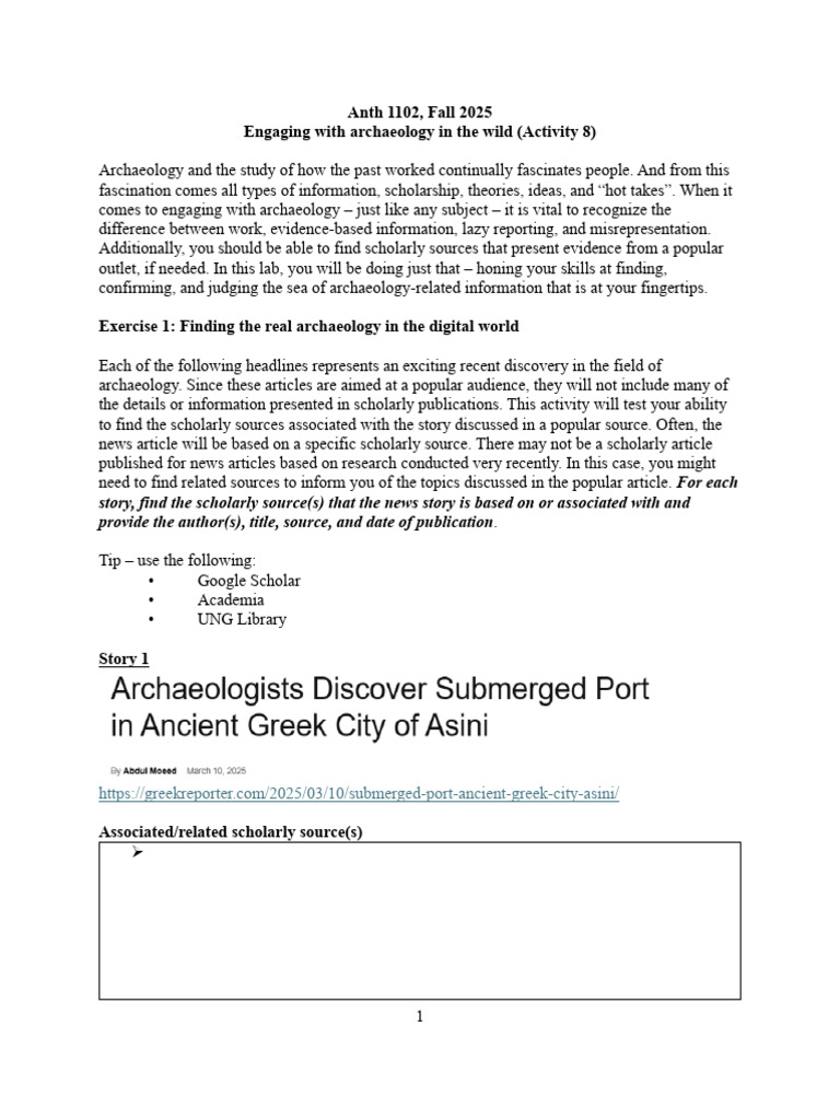 Engaging with Archaeology: Skills Lab | PDF