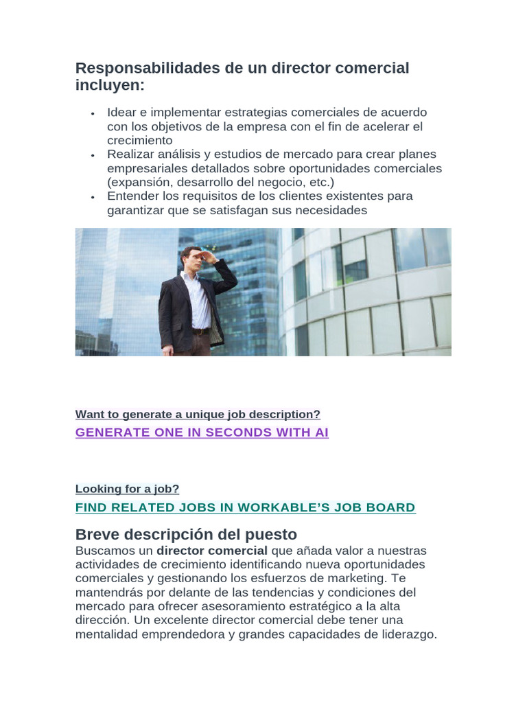Funciones del Director Comercial | PDF | Marketing | Investigación de ...