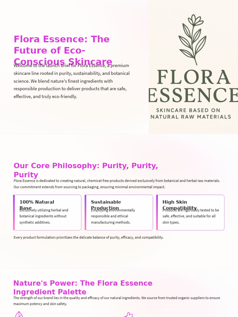 Flora Essence The Future of Eco Conscious Skincare PPTX 20251009