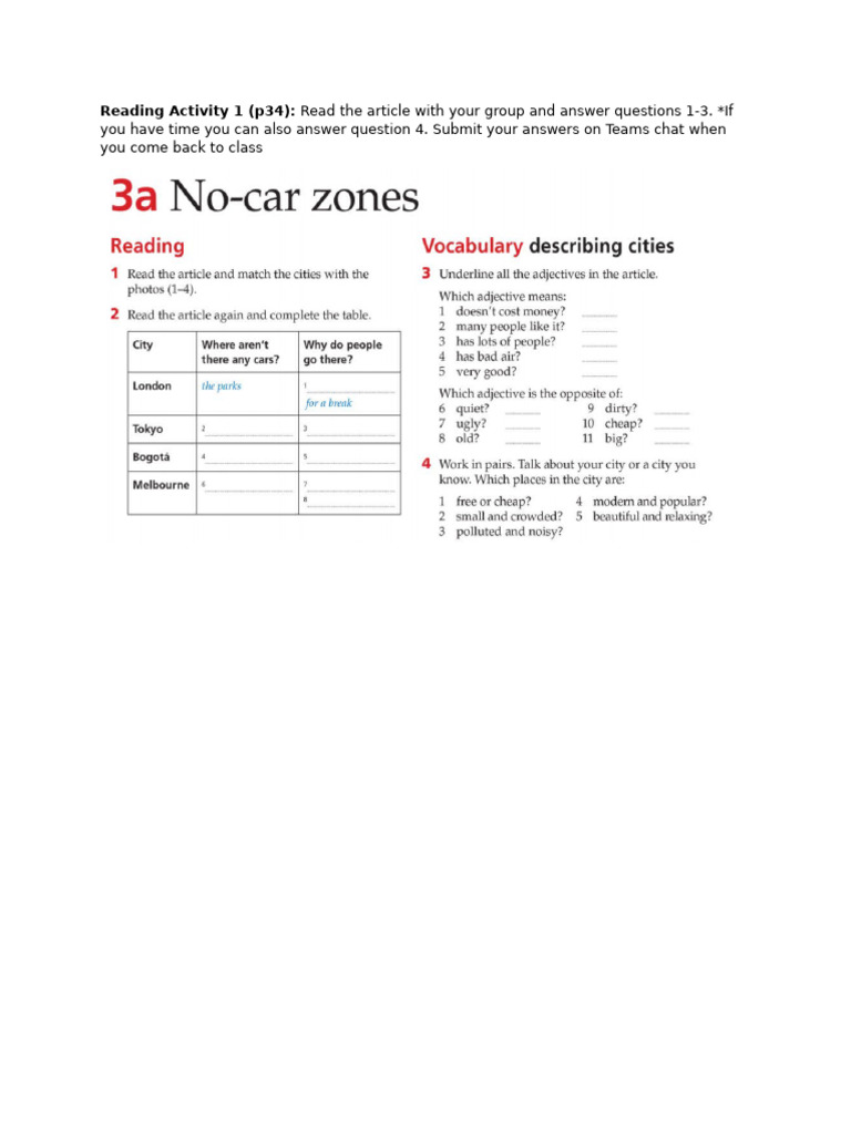 Reading Activity 1 | PDF