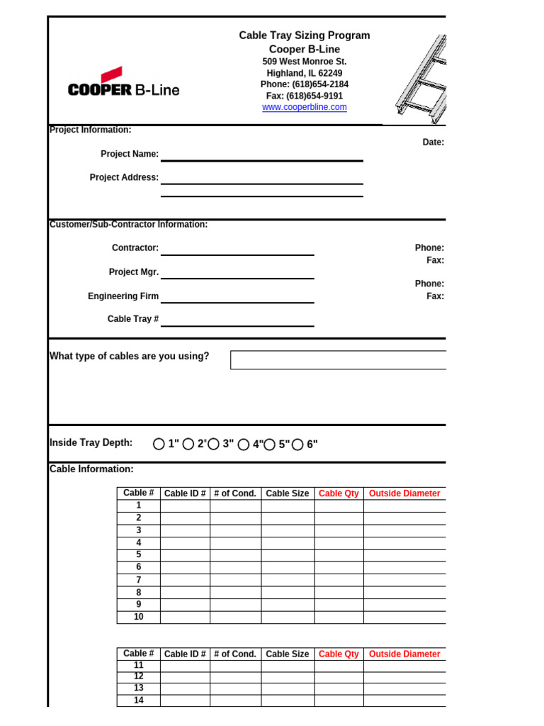 Cable Tray Sizing Program | PDF | Computing | Computer Engineering