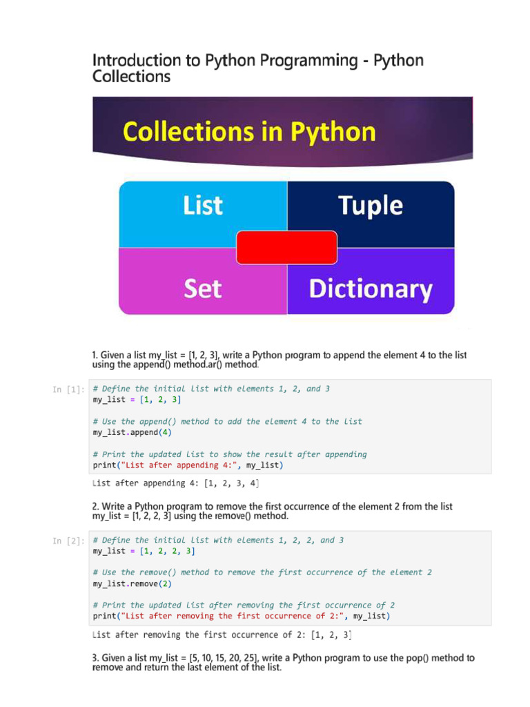 S1 Lab E3 Python Collections | PDF