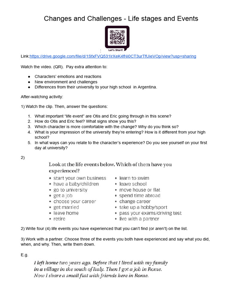 Life Events and Emotional Changes | PDF