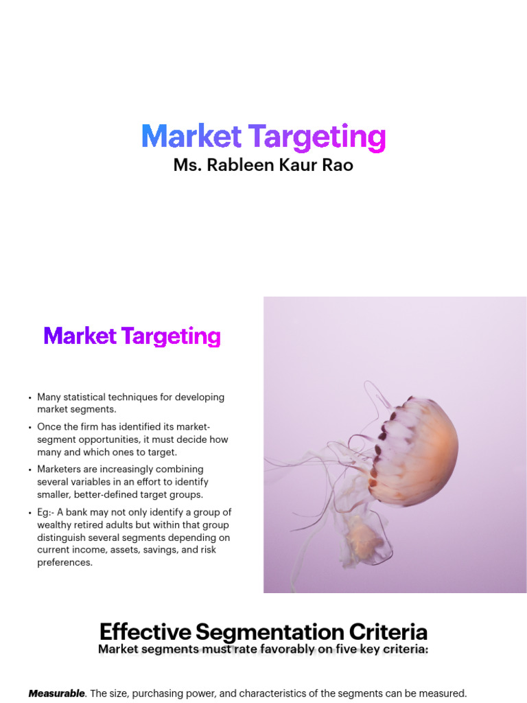 Market Targeting and Segmentation Strategies | PDF | Marketing | Market ...