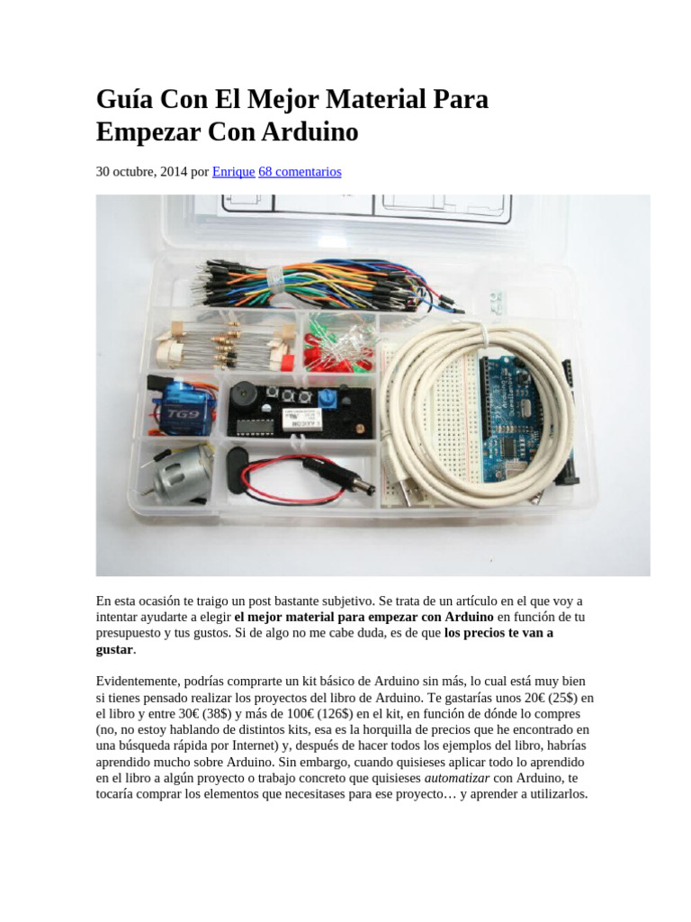 Guía Con El Mejor Material para Empezar Con Arduino | PDF | Radio | Arduino