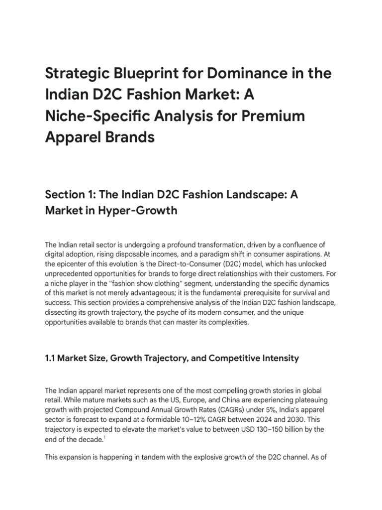 Indian D2C Fashion Market Strategy | PDF | Brand | Retail