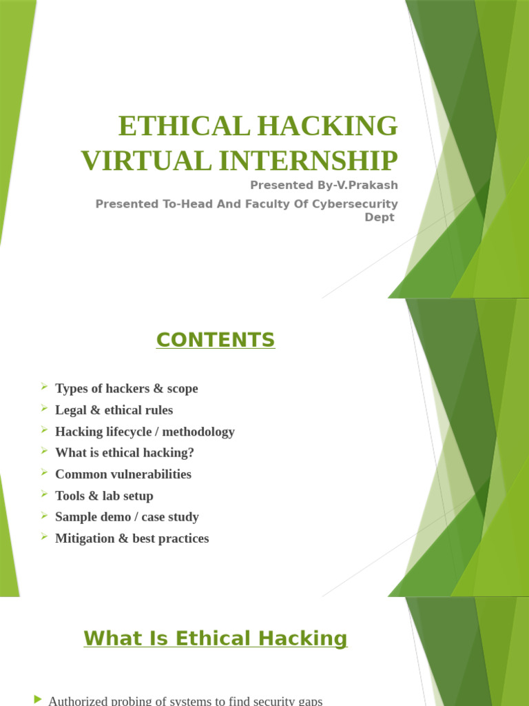Ethical Hacking Internship Overview | PDF | Security Hacker | Security