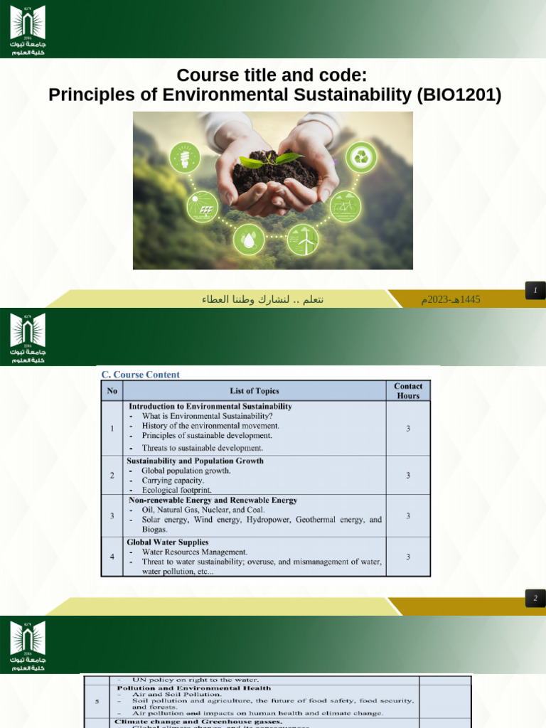 Principles of Environmental Sustainability | PDF | Sustainability ...