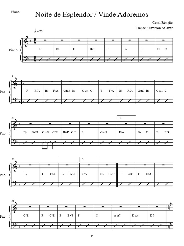 Vinde Adoremos - Piano | PDF