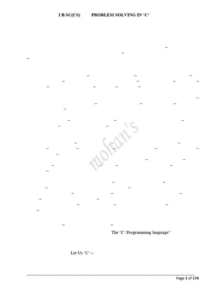 C Programming Problem Solving Notes | PDF | Printer (Computing ...