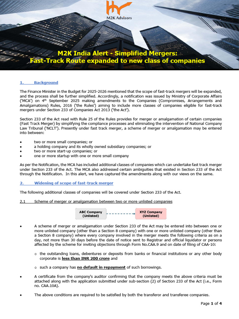 Expanded Fast-Track Merger Rules | PDF | Mergers And Acquisitions ...