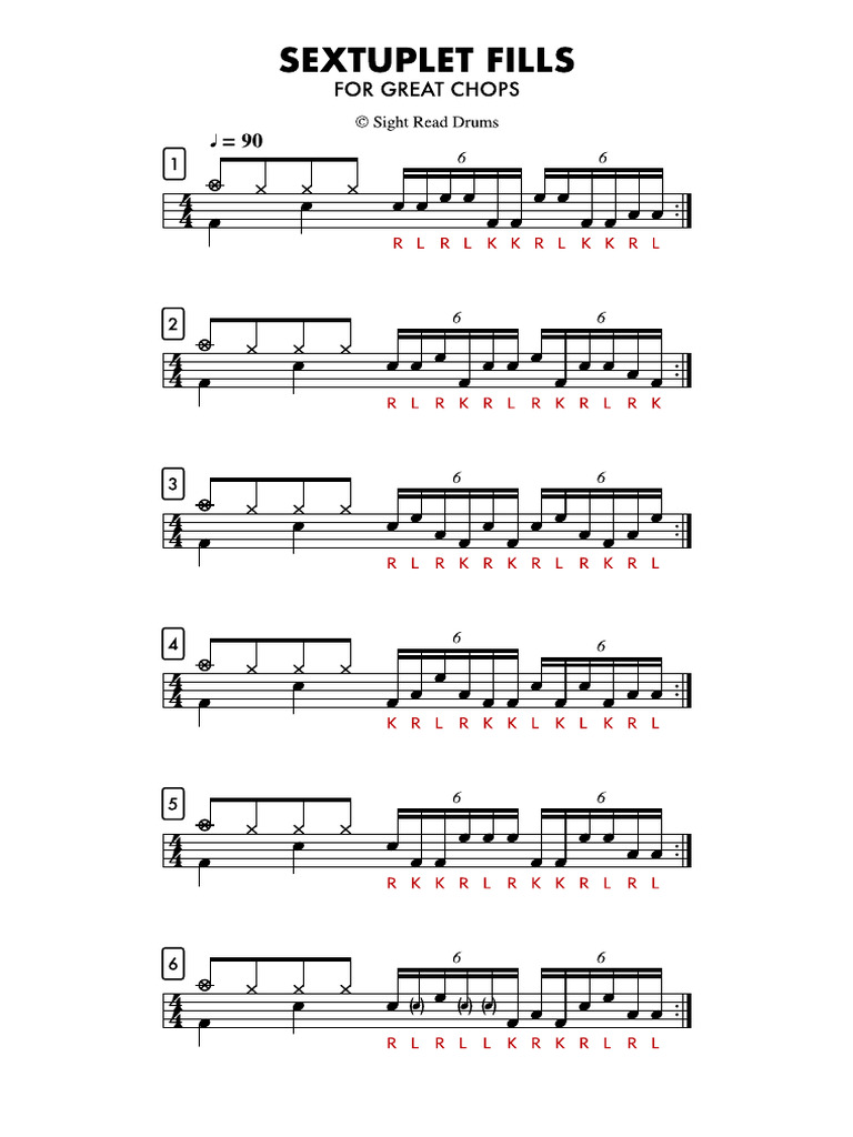 Sextuplet Fills - Practise These Exercises For Great Chops | PDF