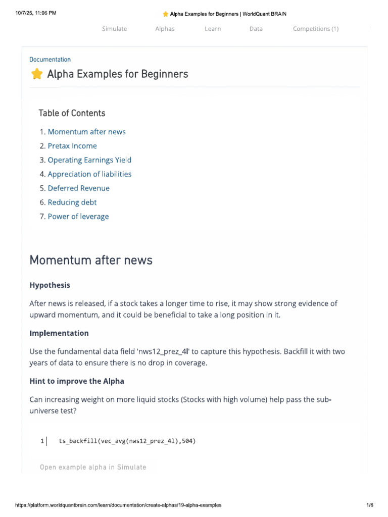 Alpha Examples For Beginners | PDF
