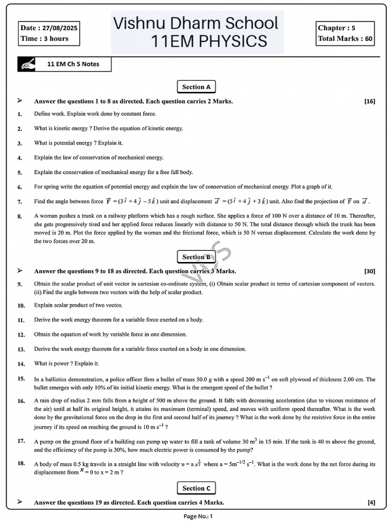 11 EM CH 5 Notes | PDF