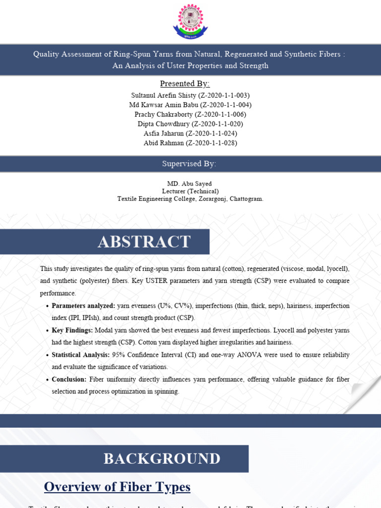 Yarn Quality Analysis of Fiber Types | PDF | Rayon | Textiles