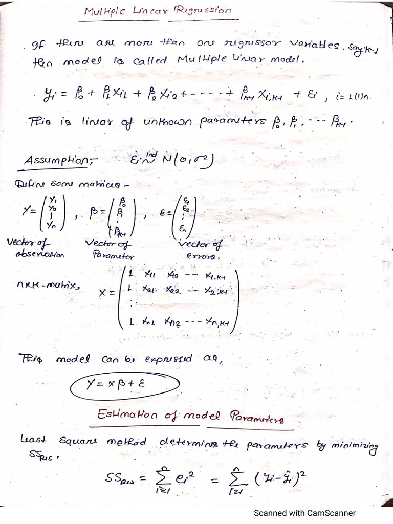 Multiple Regression Model | PDF