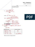 Unit 8 - Quadratics II: Quadratic Formula: Can Solve Any Quadratic Equation