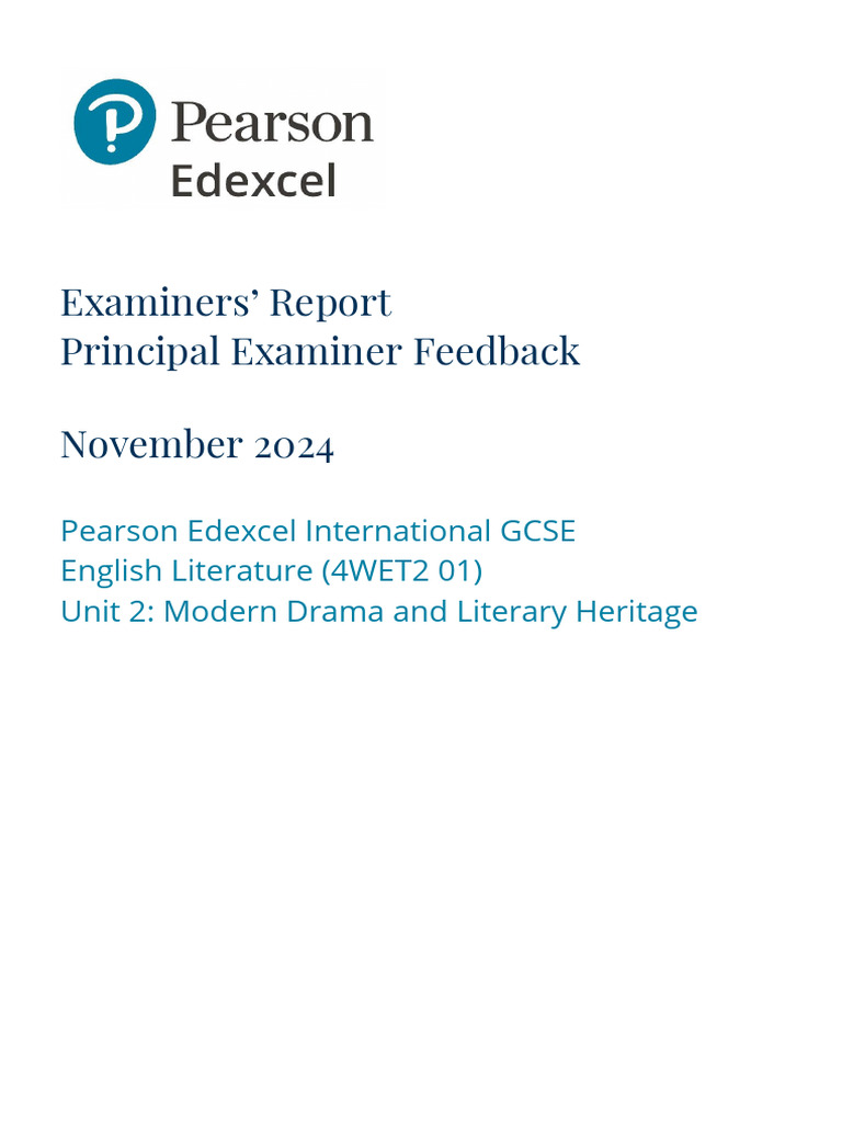 Edexcel IGCSE English Literature Report | PDF | Characters In Romeo And ...
