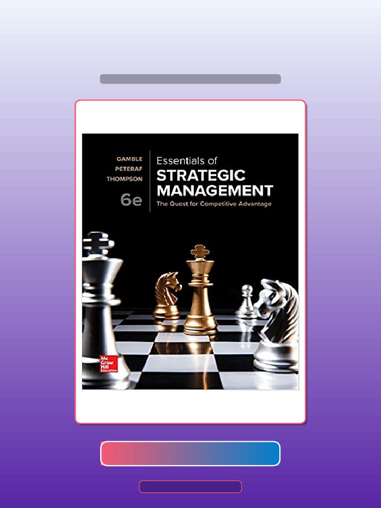 Essentials of Strategic Management The Quest For Competitive Advantage ...