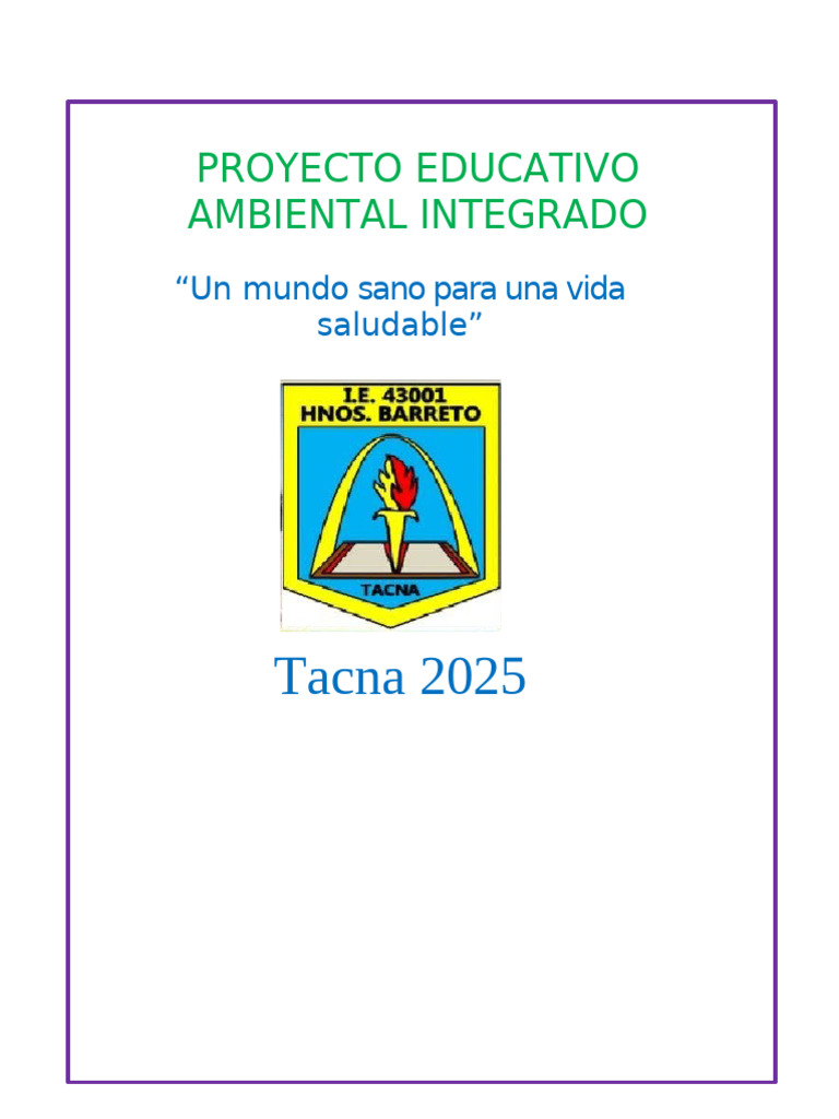 Plan de Gestión Ambiental 2025 Tacna | PDF | Sustentabilidad ...