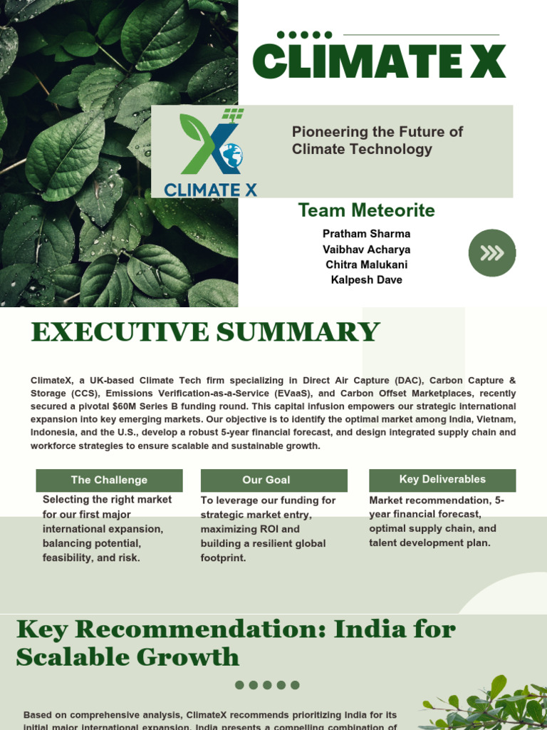 ClimateX's Strategic Expansion in India | PDF | Climate Change ...