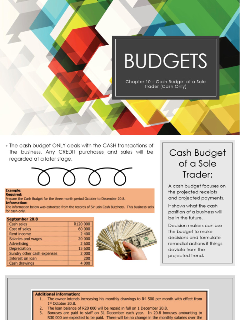Cash Budget Guide for Sole Traders | PDF
