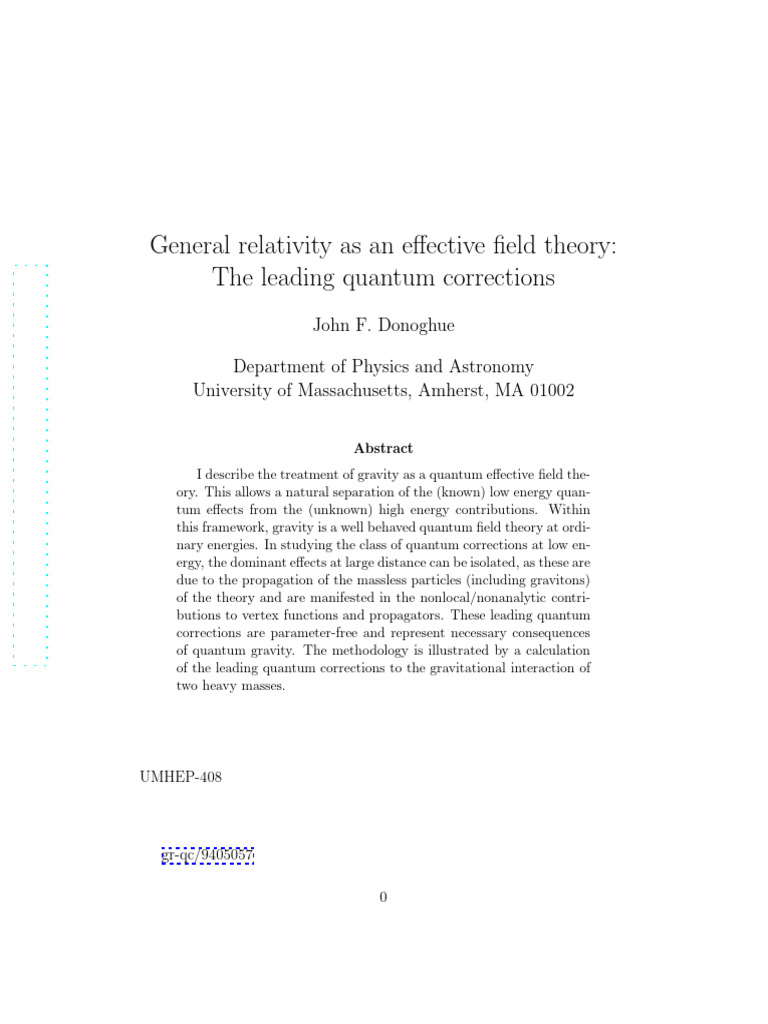 Quantum Corrections in Gravity Theory | PDF | Quantum Field Theory ...