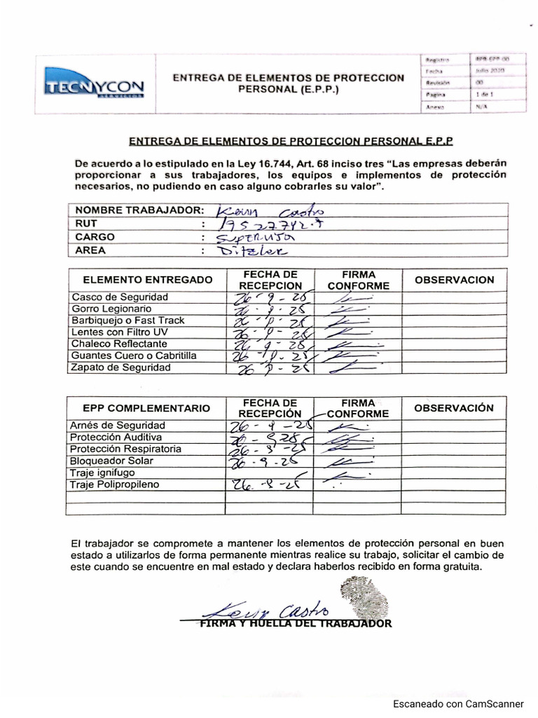 Entrega de Epp | PDF