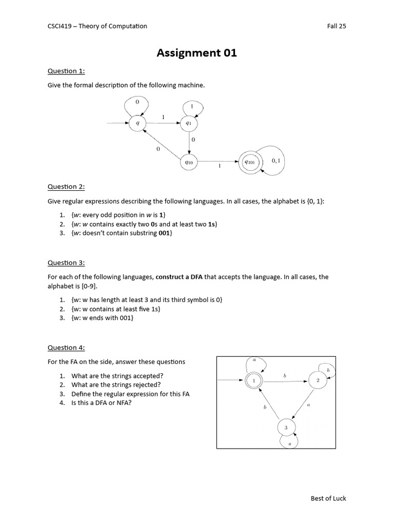 CS419 Assignment 01 FA25 | PDF