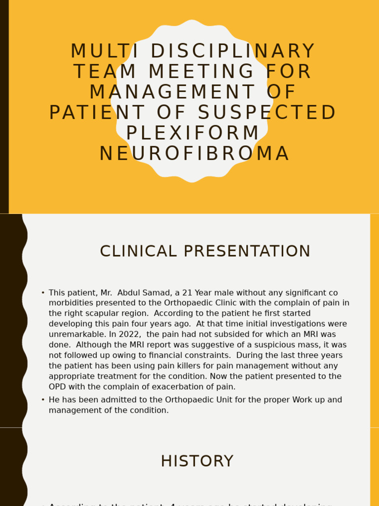 Multi Disciplinary Team Meeting For Management of Patient | PDF ...