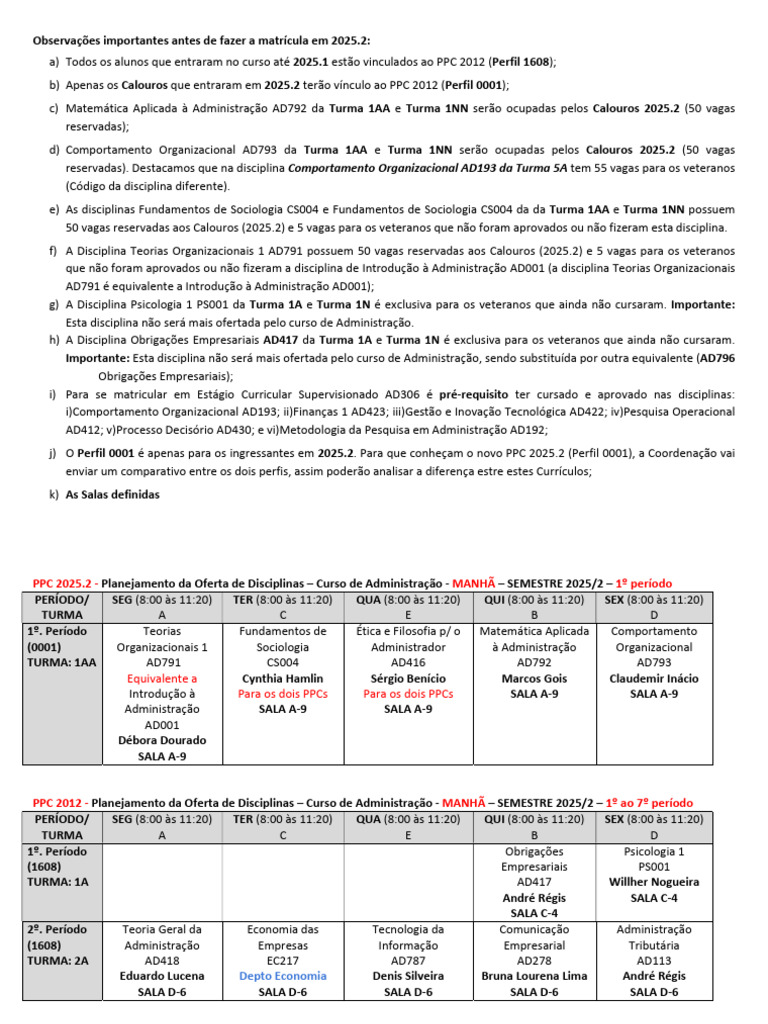 Matrícula 2025.2: Vagas e Disciplinas | PDF | Economia | Contabilidade